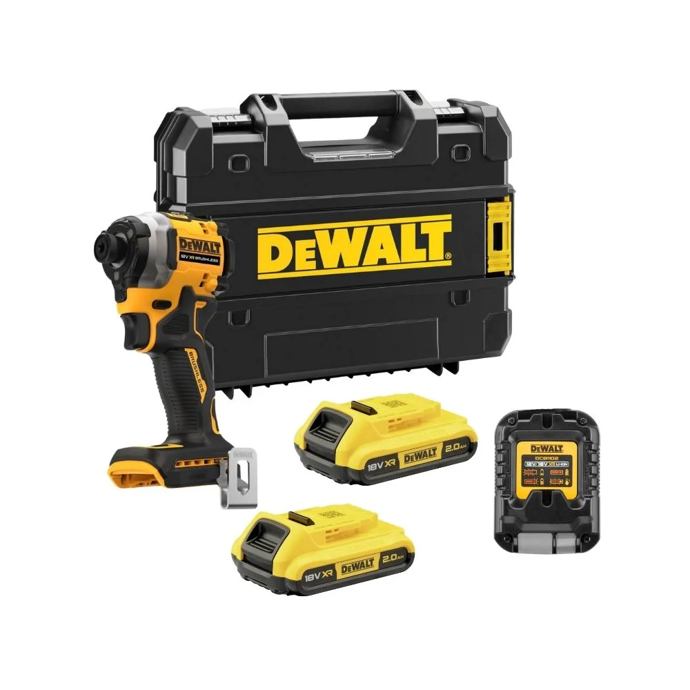 DeWALT DCF850D2T 18V XR Ultra Compact Brushless Impact Driver, 2 x 2Ah Batteries, Charger & TSTAK Case