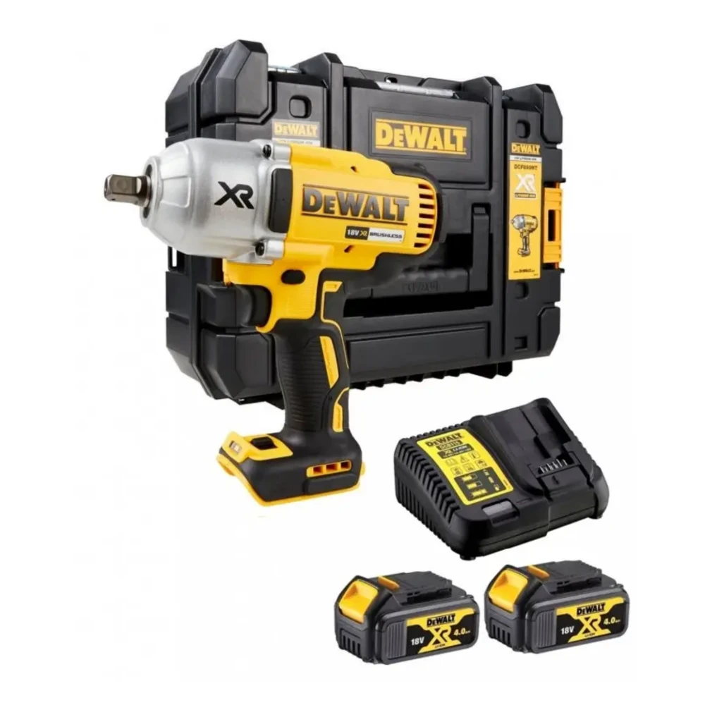 DeWALT DCF899M2 Cordless 18V XR Brushless Impact Wrench with TSTAK Carry Case Set