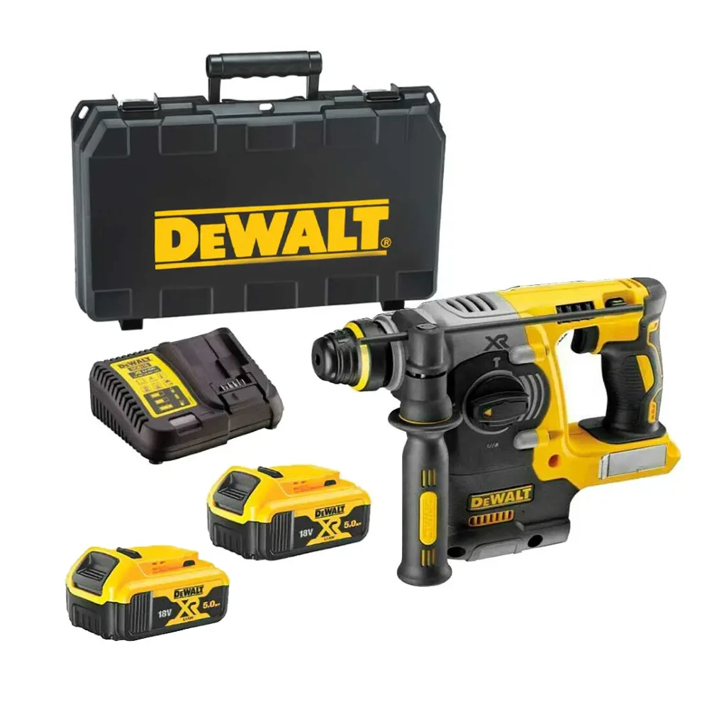 DeWALT DCH273P2 18V XR SDS+ Hammer Drill Kit with 2 x 5.0Ah Li-Ion Batteries, Charger and Carry Case