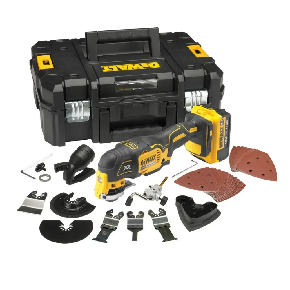 DeWALT DCS355M1 18V XR Brushless Multi-Tool with 35pc Accessory Kit, 1 x 4.0Ah Battery, Charger and TSTAK II Case