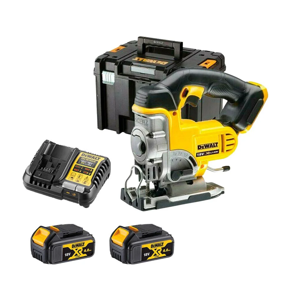 DeWALT DCS331M2 18V XR Cordless Jigsaw with 2 x 4.0Ah Batteries, Charger & TSTAK VI Case