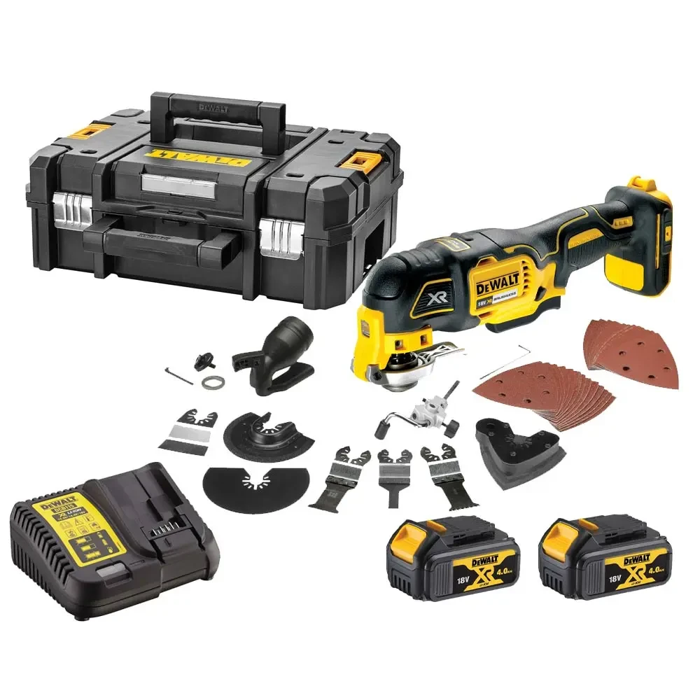 DeWALT DCS355M2 18V XR Brushless Multi-Tool with 35pc Accessory Kit, 2 x 4Ah Batteries, Charger and TSTAK II Case