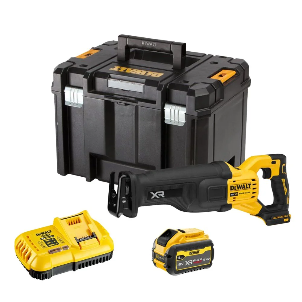 DeWALT DCS386X1 Brushless Cordless 18V XR FLEXVOLT ADVANTAGE Reciprocating Saw with 9Ah Battery, Charger & Case
