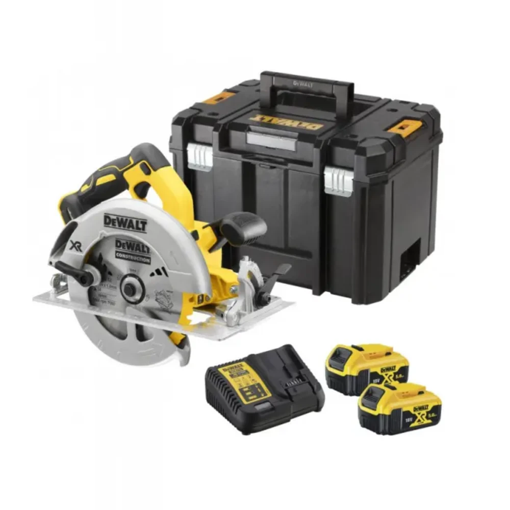 DeWALT DCS570P2 Cordless 18V XR Brushless 184mm Circular Saw 5Ah Battery Box Set 