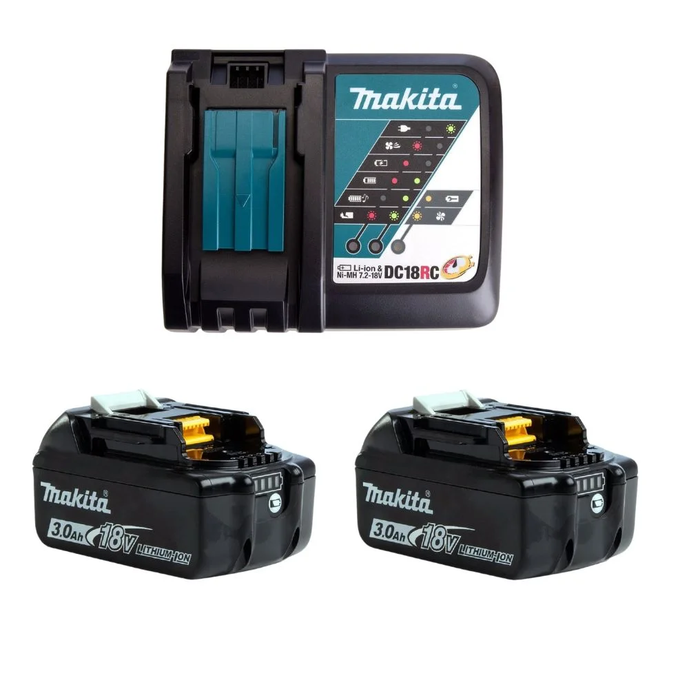 Makita Energy Kit 2x3.0Ah 18V LXT Li-Ion Battery BL1830 & DC18RC Fast Charger