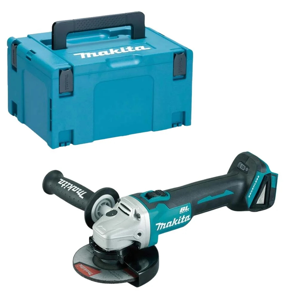 Makita DGA504ZJ Cordless 18V Brushless Slide Switch 125MM Angle Grinder With MAKPAC Type 3