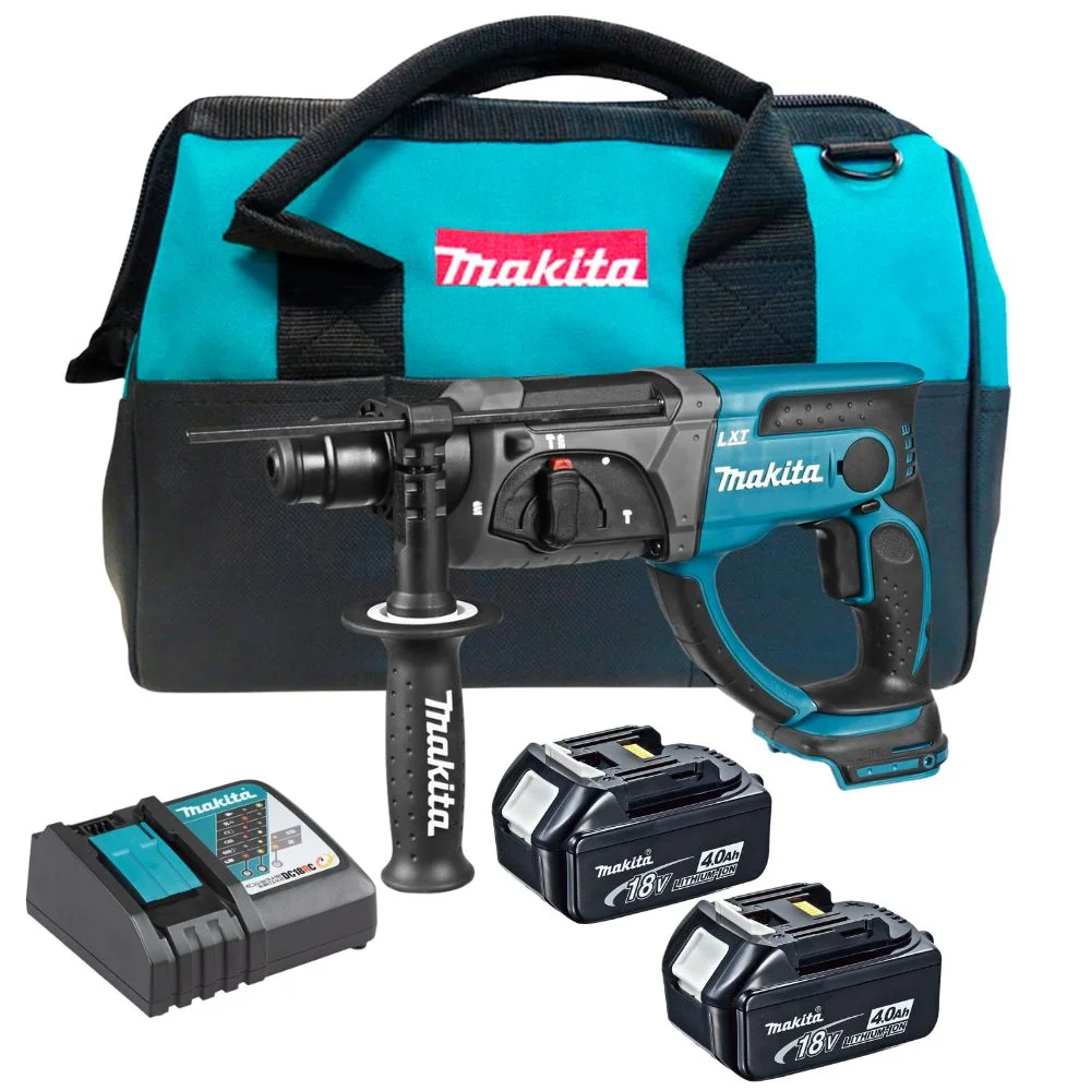 Makita DHR202RMJ Cordless 18V LXT SDS+ Rotary Hammer Drill 2x4Ah Batteries,Charger & Tool Bag